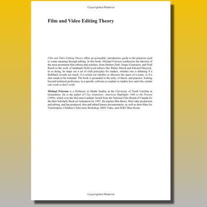 Film and Video Editing Theory - Principles and Practice