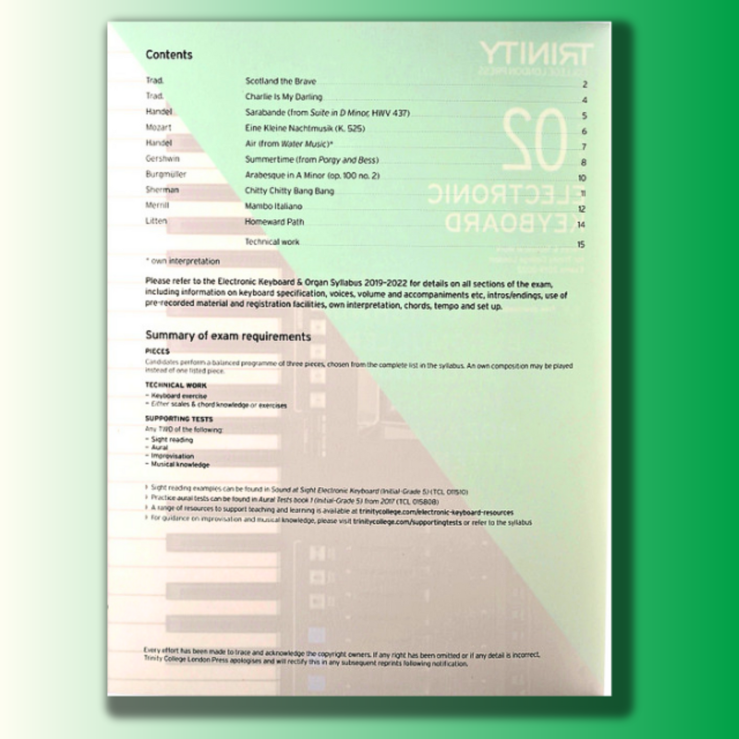 TCL Electronic Keyboard Examination Pieces, 2019-2022-Grade 2-Online Audio Access