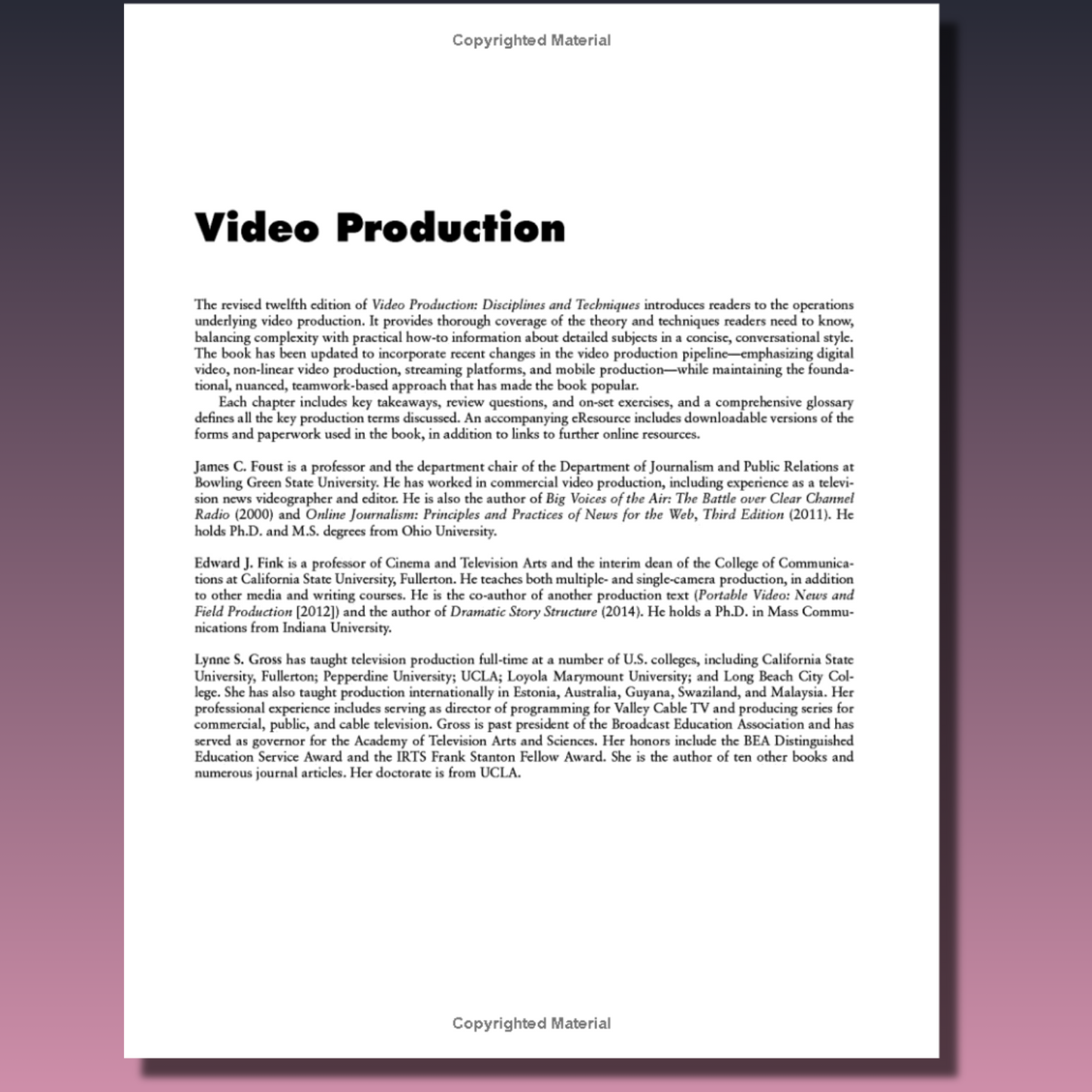 Video Production - Disciplines and Techniques